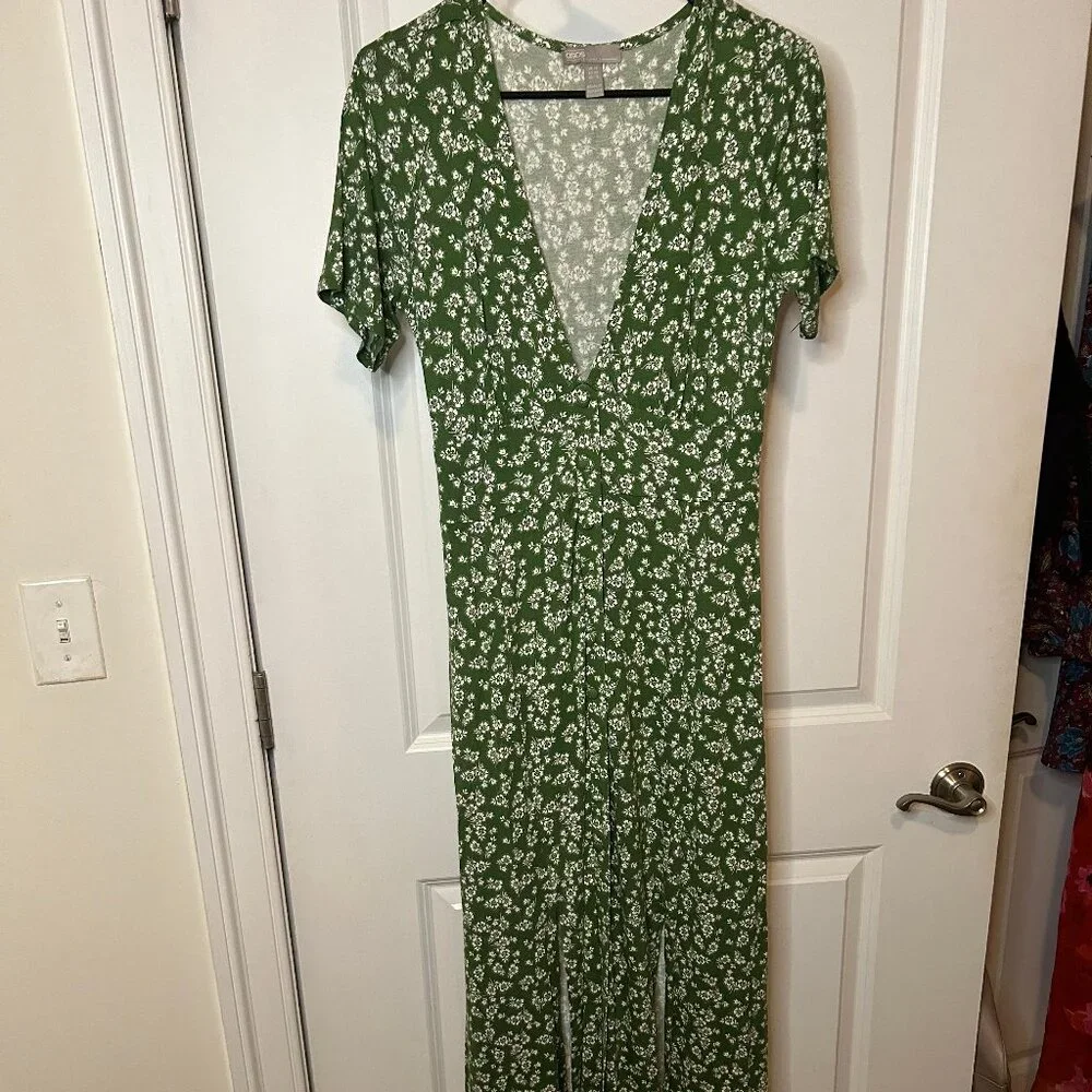 ASOS Green maxi floral dress size 8 - Picture 2 of 6